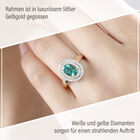 AAA Smaragd, gelber und weißer Diamant-Ring in 585 Gold - 1,45 ct. image number 2