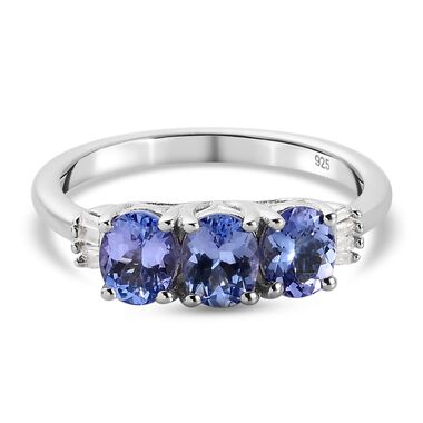 Tansanit und Diamant Trilogie Ring - 1,01 ct.