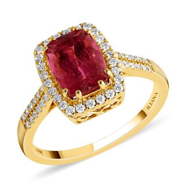 ILIANA AAA Rubellit und Diamant Ring in 750 Gelbgold - 2,30 ct.