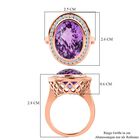 AAA Rose De France Amethyst und Zirkon Ring - 12,25 ct. image number 6