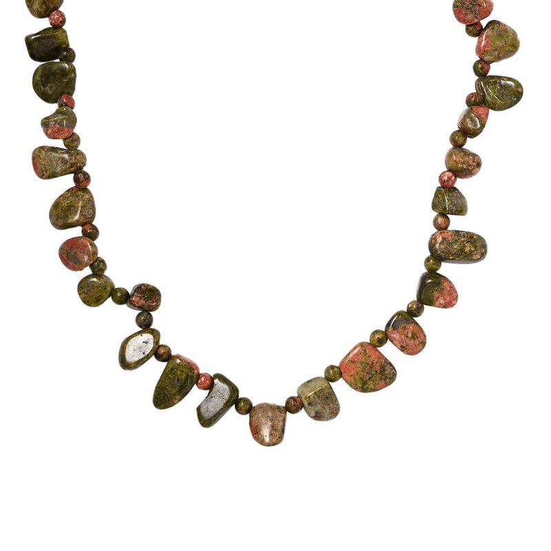 Unakite Halskette, 50 cm - 253 ct. image number 0