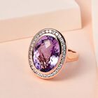 AAA Rose De France Amethyst und Zirkon Ring - 12,25 ct. image number 1