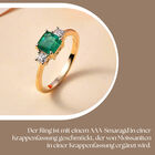 AAA Smaragd und Moissanit Ring in 375 Gold - 1,34 ct. image number 1