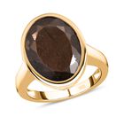 Chocolate Saphir Ring, 925 Silber Gelbgold Vermeil, ca. 11.36 ct image number 3