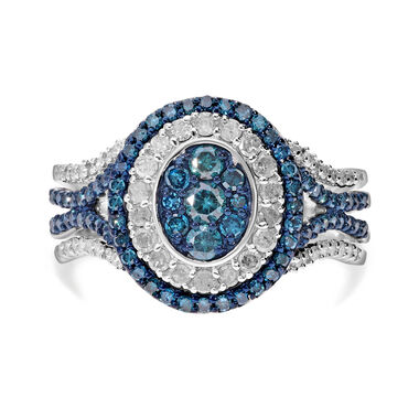 Blauer und weißer Diamant-Ring - 1 ct.