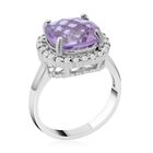 Rosa Amethyst und weißer Zirkon-Ring, 925 Silber platiniert (Größe 16.00) ca. 4,26 ct image number 2