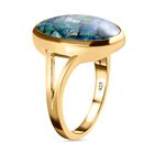 Mosaik-Opal Solitär-Ring, 925 Silber Gelbgold Vermeil, 5,43 ct. image number 4