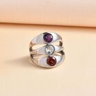 Roter Granat, himmelblauer Topas und afrikanischer Amethyst-Ring - 1,69 ct. image number 1