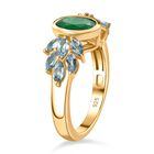 AA Kagem sambischer Smaragd und Aquamarin-Ring - 2 ct. image number 6