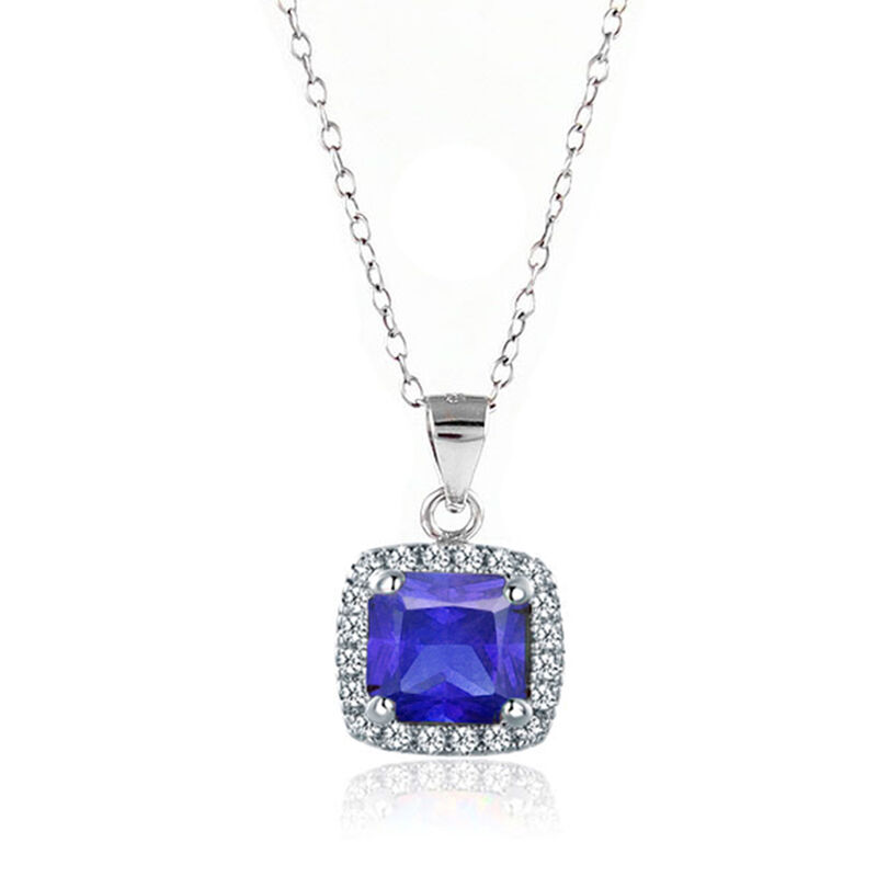 LUSTRO STELLA - Tansanit Zirkonia Anhänger mit Kette, 45 cm - 3,40 ct. image number 0