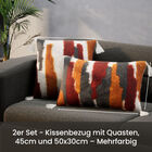 2er Set - Kissenbezug mit Quasten, 45cm und 50x30cm - Mehrfarbig image number 1