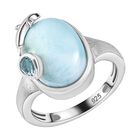 AA Larimar und himmelblauer Topas-Ring-  7,14 ct. image number 3