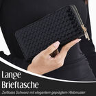 Elegantes Portemonnaie mit RFID-Schutz in Schwarz mit Prägemuster image number 1