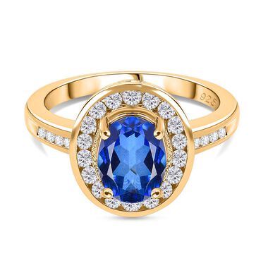 Tansanit-Farbe Quarz und Zirkon Ring - 2,80 ct.