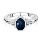 Blauer Sternsaphir und Zirkon-Ring - 2,02 ct. image number 0