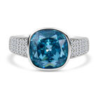 LUSTRO STELLA blauer und weißer Zirkonia-Ring - 9,03 ct. image number 0