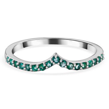 AAA Kagem Sambischer Smaragd Ringe 925 Silber rhodiniert (Größe 17.00) ca. 0.26 ct