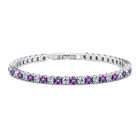 AAA Amethyst Zirkonia Armband ca. 19 cm Messing rhodiniert image number 0