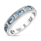 Santamaria Aquamarin und weißer Diamant Ring, 925 Silber platiniert, ca. 0,93 ct image number 3