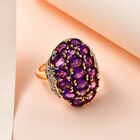 Afrikanischer Amethyst und Zirkon-Cluster-Ring - 5,54 ct. image number 1