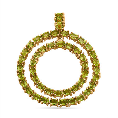 Natürlicher Peridot Anhänger, 925 Silber vergoldet, ca. 8.67 ct