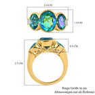 Paraiba Pfau Triplett Quarz und Zirkon-Ring - 6,86 ct. image number 6