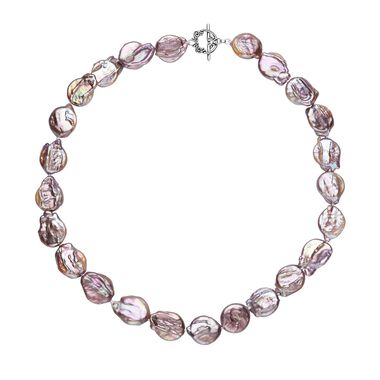 Mehrfarbige Keshi Perlen-Halskette in Silber, 50 cm, 222,50 ct.