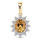 AA Premium Brasilianischer Heliodor, Weißer Zirkon Anhänger 925 Silber 750 Gelbgold Vermeil ca. 1,97 ct. image number 0