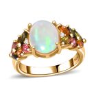 AA natürlicher, äthiopischer Welo Opal, Zirkon und Multi-Turmalin-Ring - 2,70 ct. image number 4