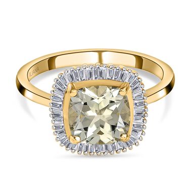 ILIANA AAA Turkizit und SI G-H Diamant-Ring in 750 Gelbgold - 2,87 ct.