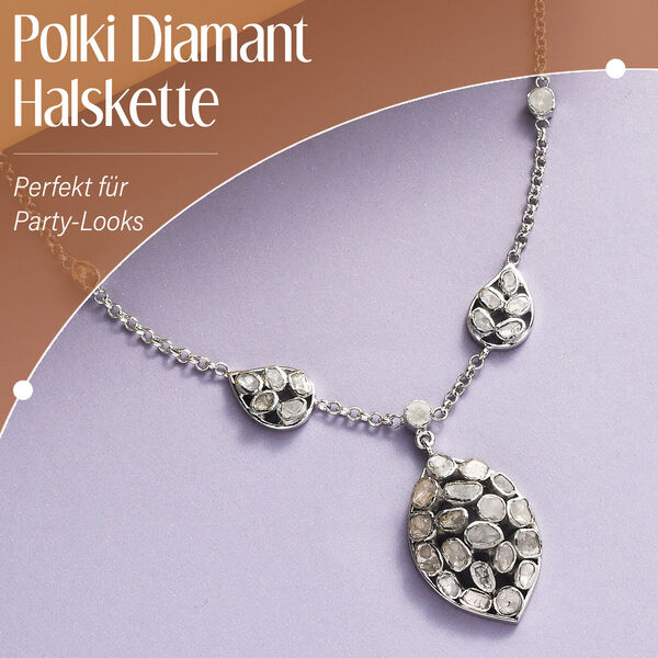 Polki Diamant Halskette, 45 cm - 2 ct. image number 1