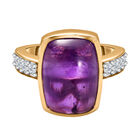 Afrikanischer Amethyst, weißer Zirkon Ring, 925 Silber vergoldet (Größe 19.00) ca. 7.97 ct image number 0