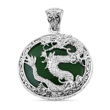 Royal Bali Kollektion- Grüner Jade-Drachen-Anhänger - 53,93 ct.