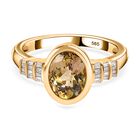 AAA natürlicher goldener Tansanit und Diamant Ring in 585 Gold - 2,14 ct. image number 0