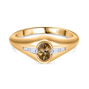 AA natürlicher goldener Tansanit und Zirkon-Ring - 0,74 ct.