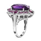 AAA Afrikanischer Amethyst, Rhodolith Granat und Zirkon-Ring - 14,16 ct. image number 4