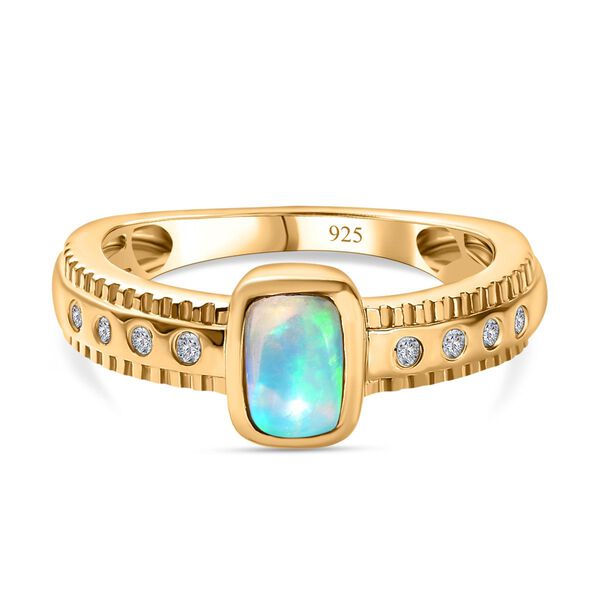 AA natürlicher, äthiopischer Welo Opal und Zirkon-Ring - 0,53 ct. image number 0