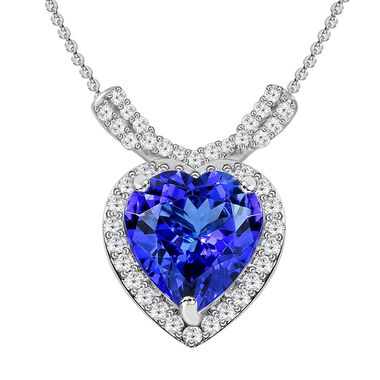 RHAPSODY AAAA Tansanit und Diamant Anhänger mit 45cm Kette - 2,28 ct.