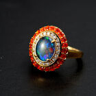 Boulder Opal Triplett, Feueropal und Zirkon-Ring - 2,58 ct. image number 2