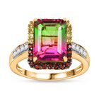 Wassermelonen Quarz Triplett und Multi-Edelstein-Ring - 8,91 ct. image number 3