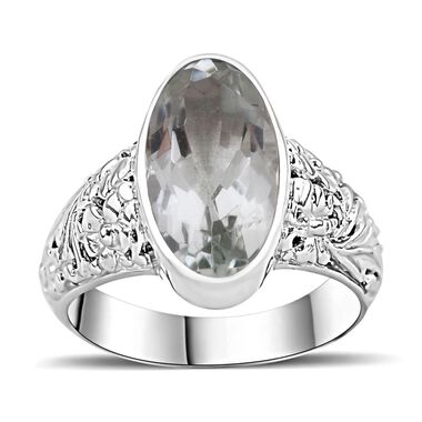 Royal Bali - Prasiolite Ring, 925 Silber, (Größe 17.00), ca. 6.89 ct