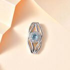 TUCSON FIND - Natürlicher AA Aqua Kyanit, Weißer Zirkon Anhänger 925 Silber rhodiniert ca. 0.79 ct image number 1