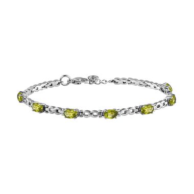 Peridot Armband ca. 18 cm Edelstahl ca. 3,10 ct.