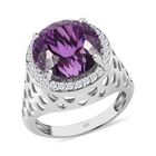 Afrikanischer Amethyst und Zirkon-Ring - 7,42 ct. image number 3