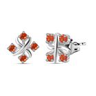 Designer Inspiriert XOXO Orange Zirkonia Ohrringe 925 Silber image number 0