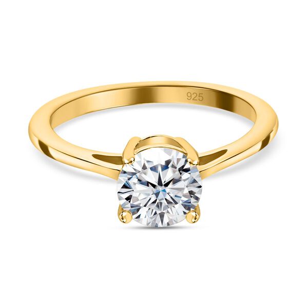 Moissanit Ring in Silber mit Gelbgold Vermeil- 0,92 ct. image number 0