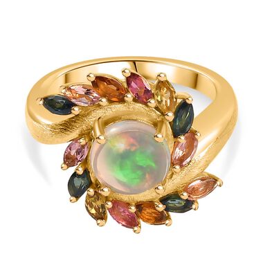 AA natürlicher, äthiopischer Welo Opal und Multi-Turmalin Ring - 2,56 ct.