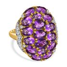 Afrikanischer Amethyst und Zirkon-Cluster-Ring - 5,54 ct. image number 0