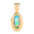 AA Natürlicher, äthiopischer Welo Opal Anhänger 925 Silber 750 Gelbgold Vermeil ca. 0,90 ct. image number 0