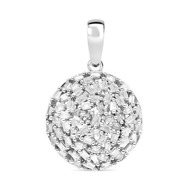 Weißer Diamant-Anhänger, 925 Silber platiniert ca. 0.50 ct